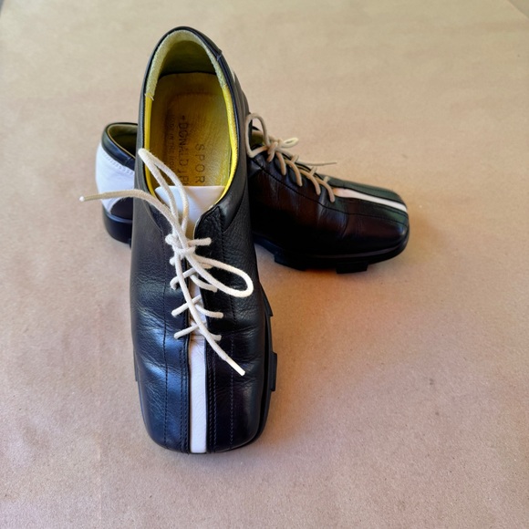 Donald Pliner Black & Cream Lug Sole Loafer size 7 - Picture 5 of 9